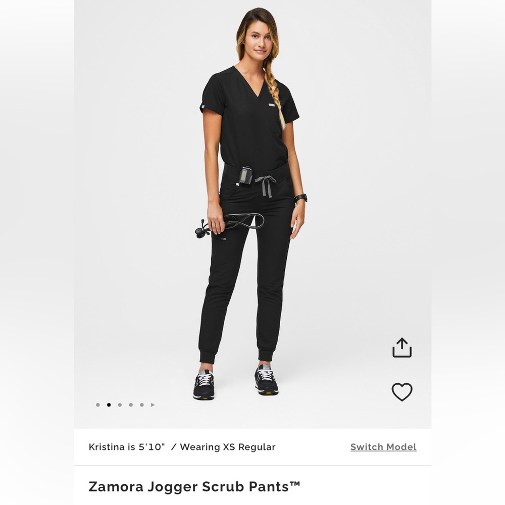 Figs XS Black Jogger Scrub Pants